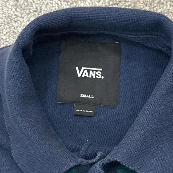 Vans Buttonwood Blue & Green Striped Button Up Shirt Small Casual Skate Style - Picture 2 of 6